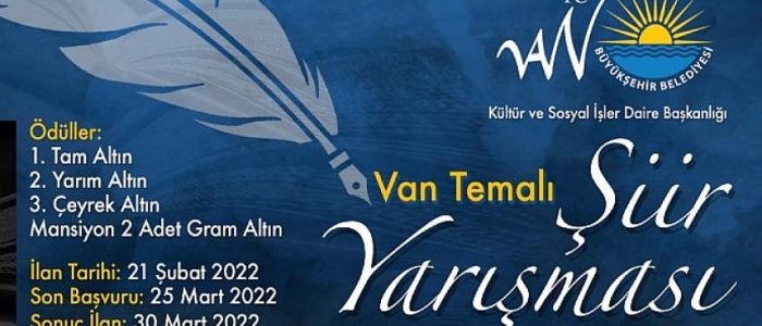 Van Büyükşehir Belediyesi Ödüllü Şiir Yarışması Düzenliyor